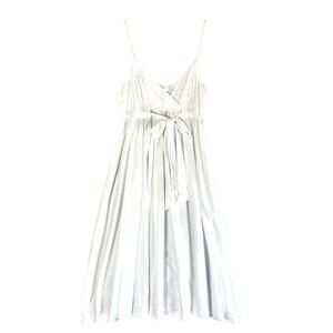 Kenar Dress Women's White Size 8 Cotton Summer Spaghetti Strap Midi